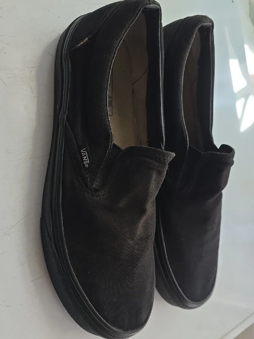 Vans Black Canvas Slip-On Loafers